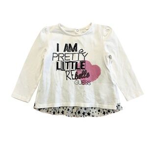 Guess Baby’s White and Pink Long Sleeve Shirt